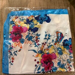 Floral Blue and White Scarf